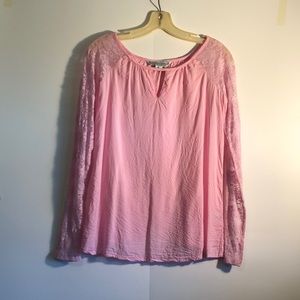 Noble Outfitters Lace Sleeve Top